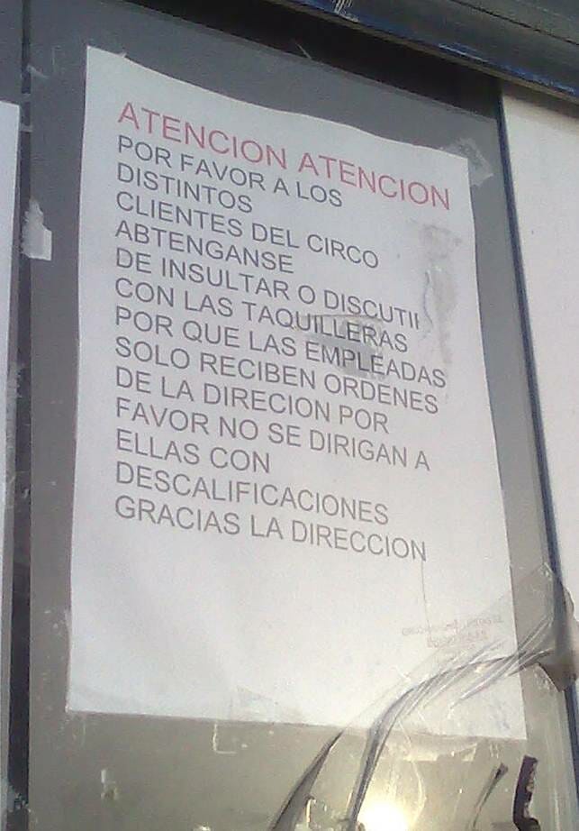 Taquilla del circo