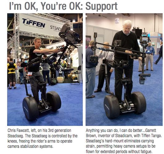 Garret Brown, inventor del steadicam, a bordo de un setadiseg