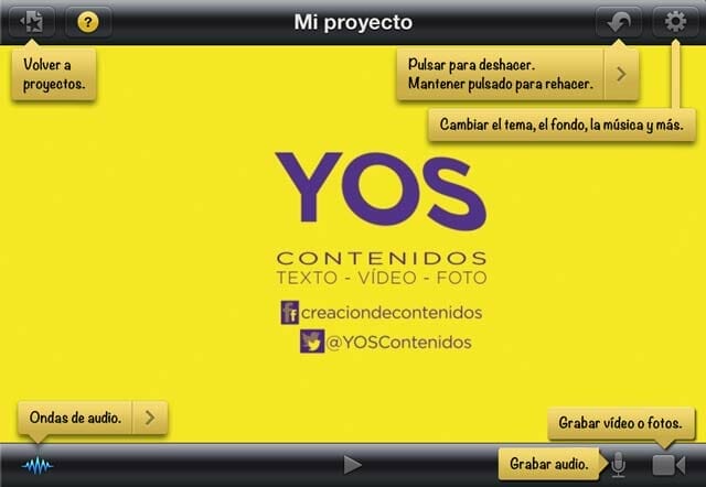 Ventana de reproductor - player iMovie iOS iPad