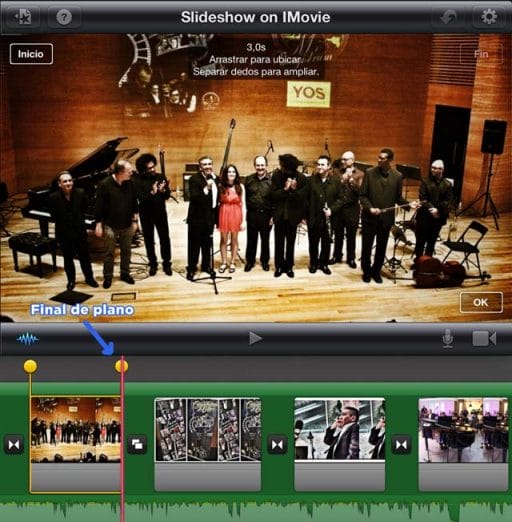 Movimiento de cámara con iMovie iPad - Final de plano