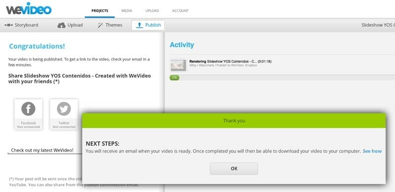 fotos en video con WeVideo