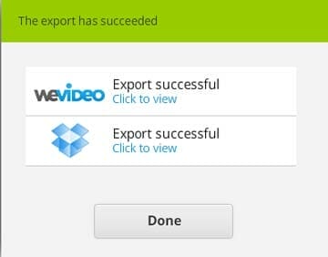 WeVideo procesado terminado de nuestro video de fotos