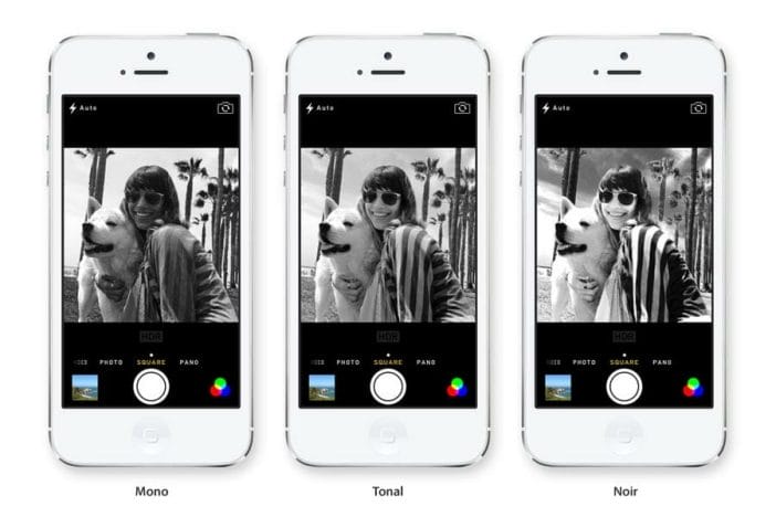 Filtros de blanco y negro de la nueva camara iphone con iOS7