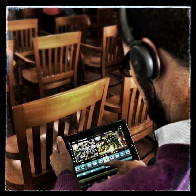 Óscar editando en Pinnacle Studio con su iPad