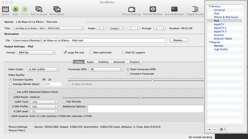 Software que convierte ficheros para ver vídeos en el iPad
