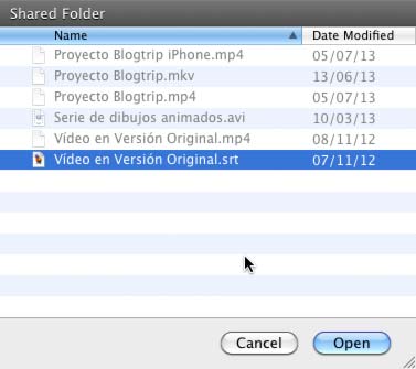 Abriendo los subtítulos en Handbrake para incluirlos en el m4v de iPad