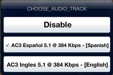 Elige entre las diferentes pistas de audio en el nuevo reproductor VLC de iOS