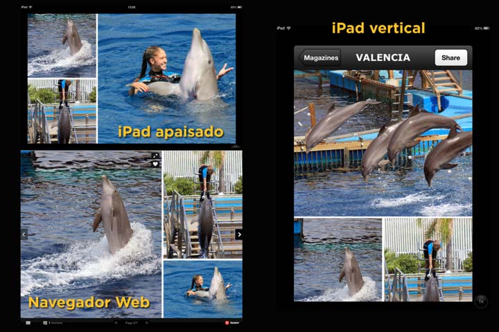 Vistas de ipad y ordenador de la foto revista con Beamr