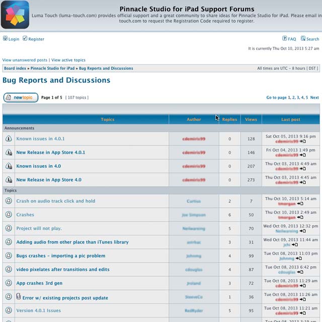 Problemas del Pinnacle Studio - Foro de soporte