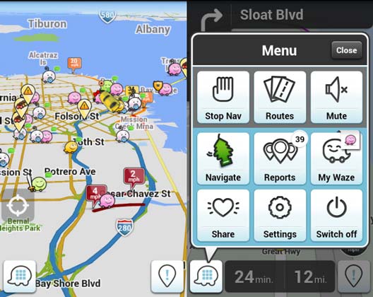 Navegador GPS Waze - Con reportes de usuarios en vivo