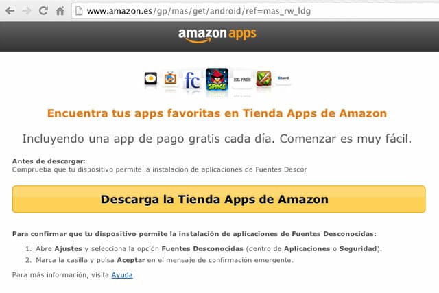 Pantallazo de la Tienda de Apps de Android de Amazon