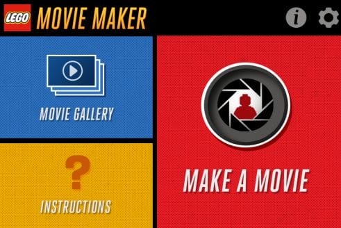 Interfaz de acceso a Lego Movie Maker