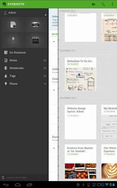 Captura de pantalla de Evernote