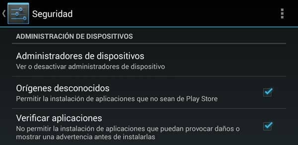 Ajustes de Seguridad para poder instalar una APP de Android