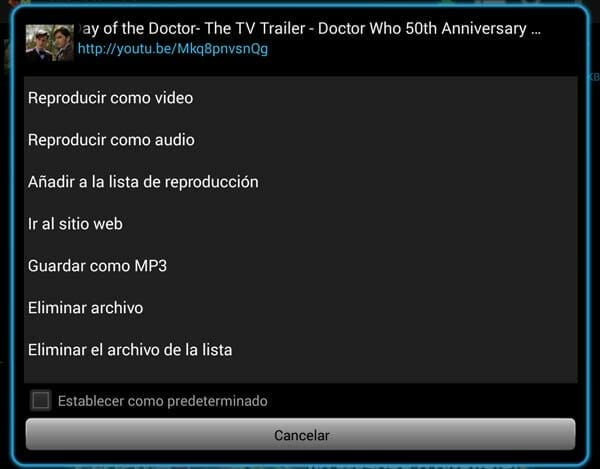 Puedes hacer varias cosas con el clip de vídeo que se acaba de descargar de YouTube TubeMate para Android