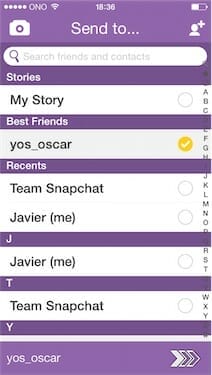Contactos Snapchat