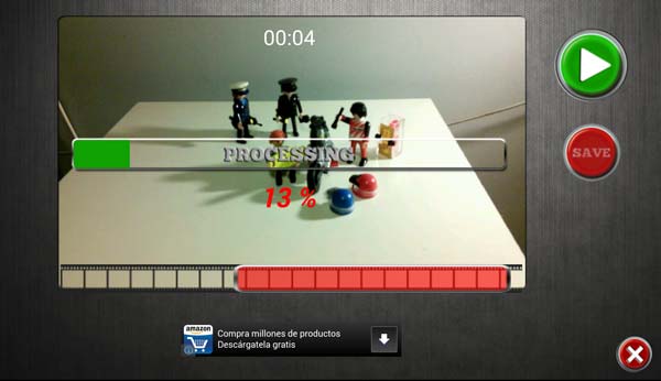 Renderizado de un vídeo de efectos especiales Android tras grabarlo