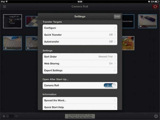 Configuración avanzada de Photosync