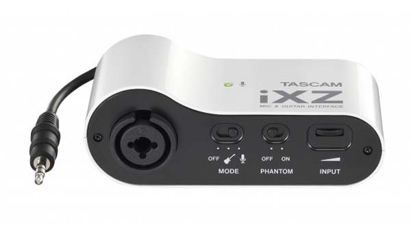 Grabar audio con dispositivos móviles: Adaptador para micrófono, guitarra y bajo Tascam iXZ