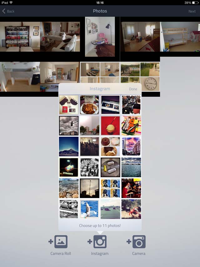 Fliptastic te permite elegir fotos de Instagram para tu vídeo con fotos o slideshow
