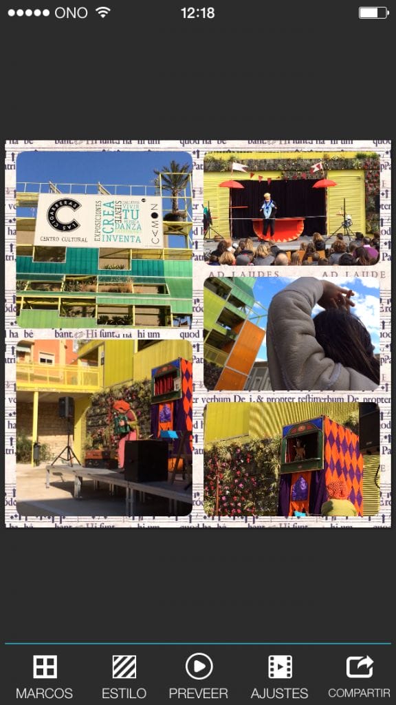 Menú inferior Pic Play Post