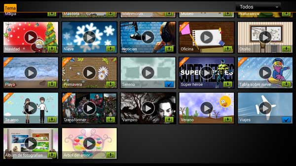 KineMaster te ofrece muchos temas distintos para editar