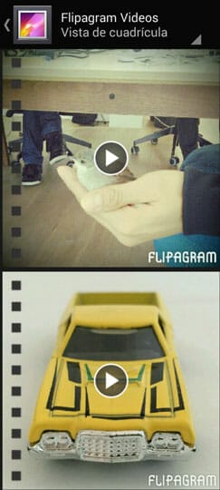 Vídeo de Flipagram en su carpeta correspondiente del dispositivo Android
