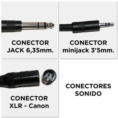 Tipos de conectores de audio - Canon-XLR Jack y Minijack
