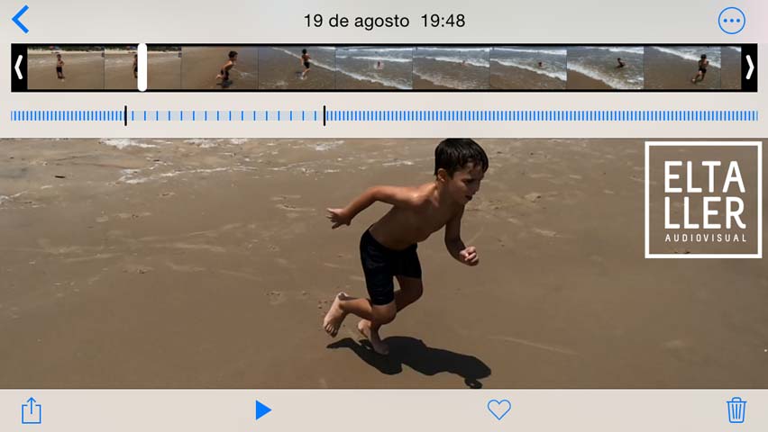 Puedes recortar el vídeo para dejar sólo lo que necesites de la cámara lenta