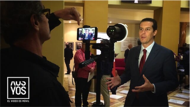 Grabando con el móvil para el Premio Jovempa 2015