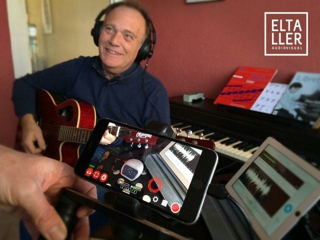Cómo grabar audio digital en el móvil - Pepe Bornay tocando la guitarra mientras grabamos con un iPhone, un SHURE MOTIV MVi, Shoulderpod R1 Pro y FilmicPro