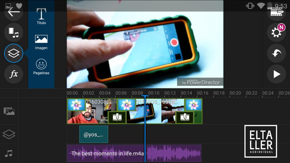 Los 5 mejores editores de vídeo Android: 3 - PowerDirector