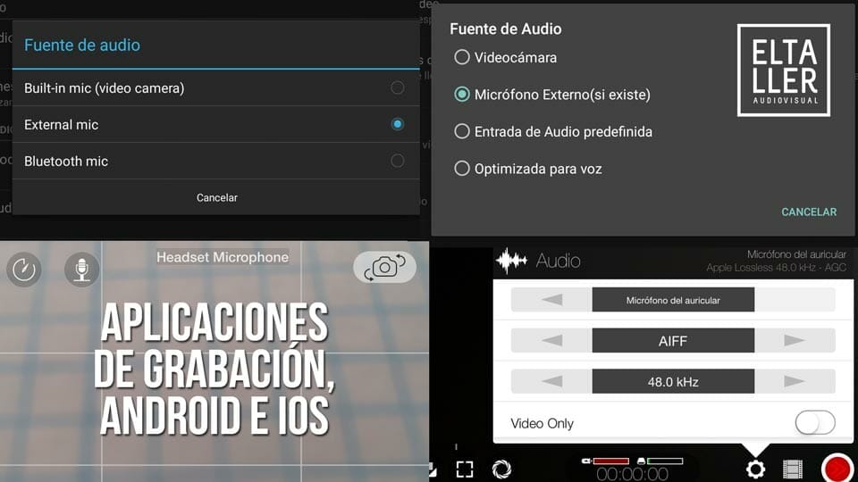 Micrófono de solapa SHURE MVL - Configuración en aplicaciones de grabación de vídeo con móvil y tablet