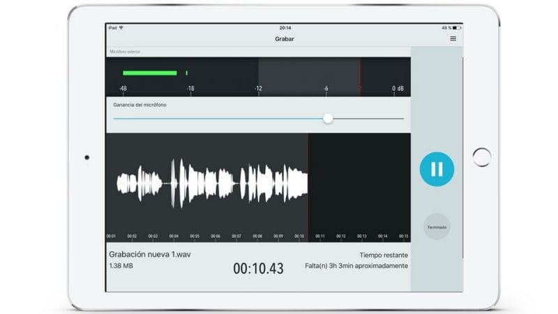 Graba Audio con ShurePlus MOTIV App en iOS