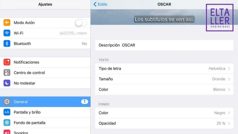Configura los subtítulos en iPad a través de iOS