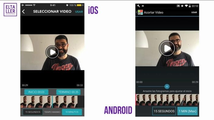 La duración de los vídeos editados en PicPlayPost es de 15 segundos, y los máximos son de 1 minutos en la versión gratis, y en las versiones de pago de 5 minutos en Android y de 10 en iOS