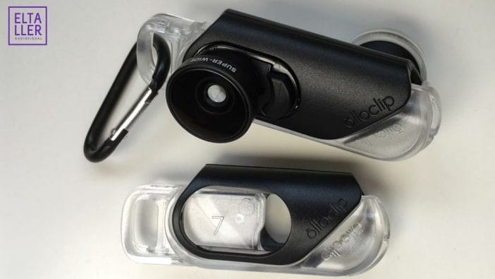 Detalle del Olloclip Core Lens con el Súper Wide, lentes externas de calidad