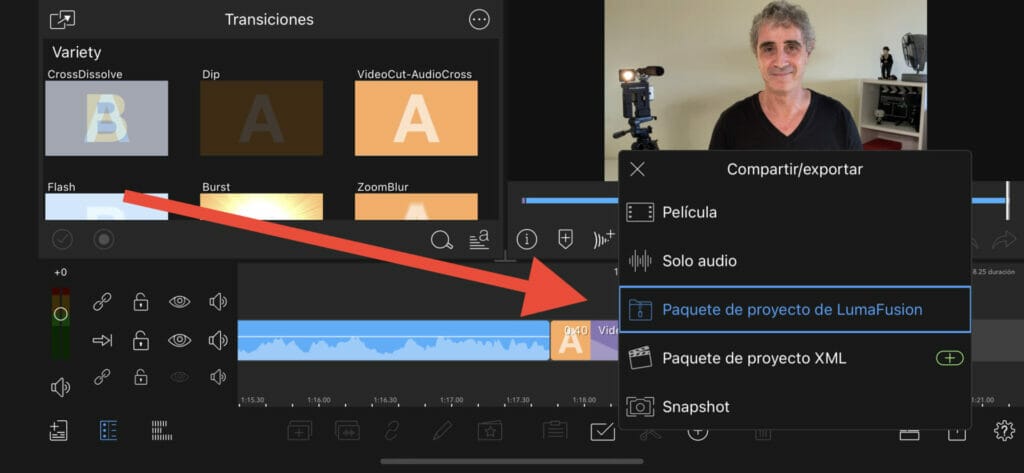 como giardar proyectos video movil lumafusion