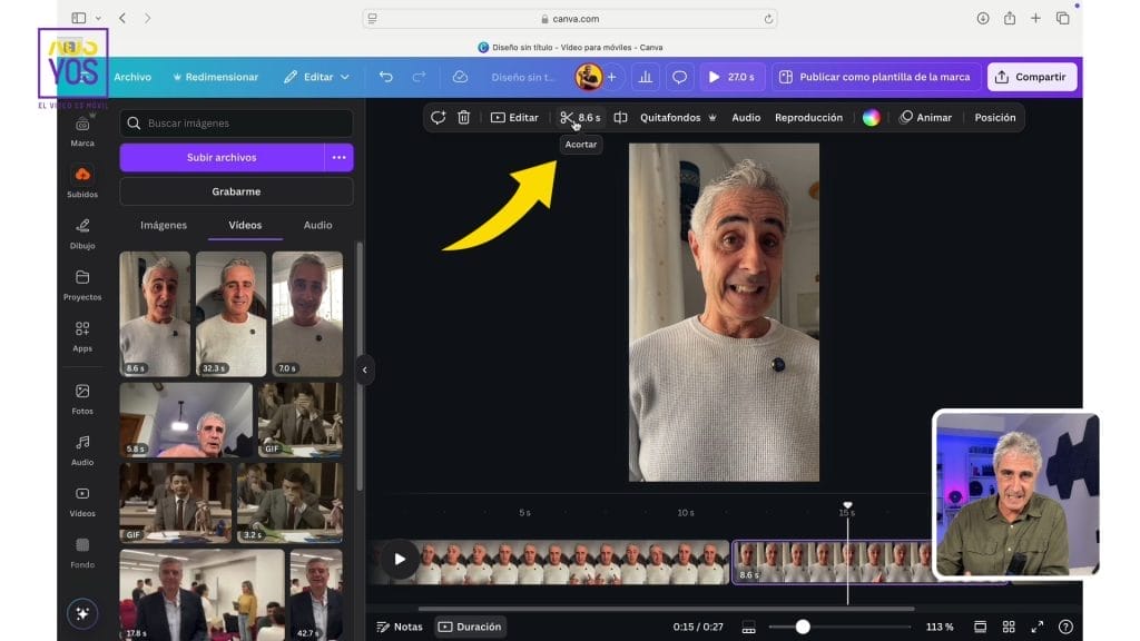 Recortar vídeos con Canva
